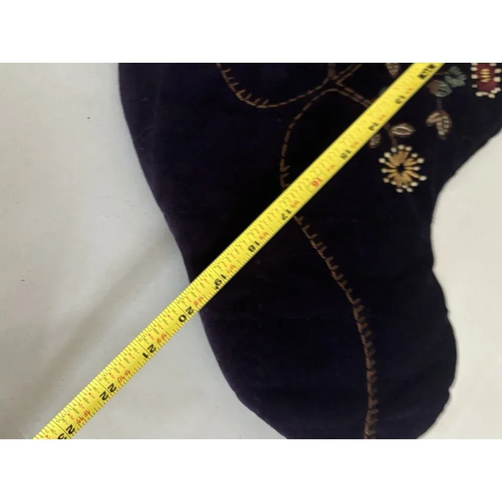 Pottery barn Retired Christmas Stocking Embroidered Purple Cotton Velvet